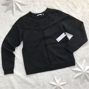 Dexter scuba lace embroidered cut out sweatshirt